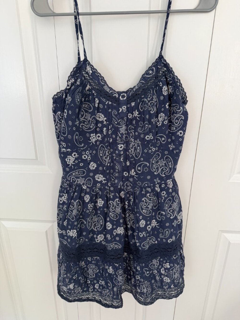 Aerie Blue Floral‎ Western Cowgirl Countrycore Festival Mini Stretch Sundress L